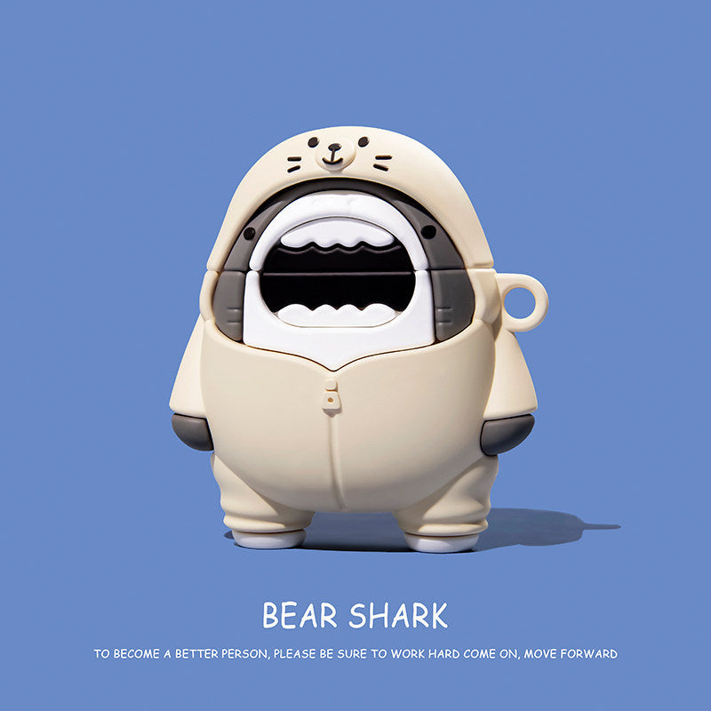 Cartoon Sweater Big Mouth Shark Headphone Soft Shell