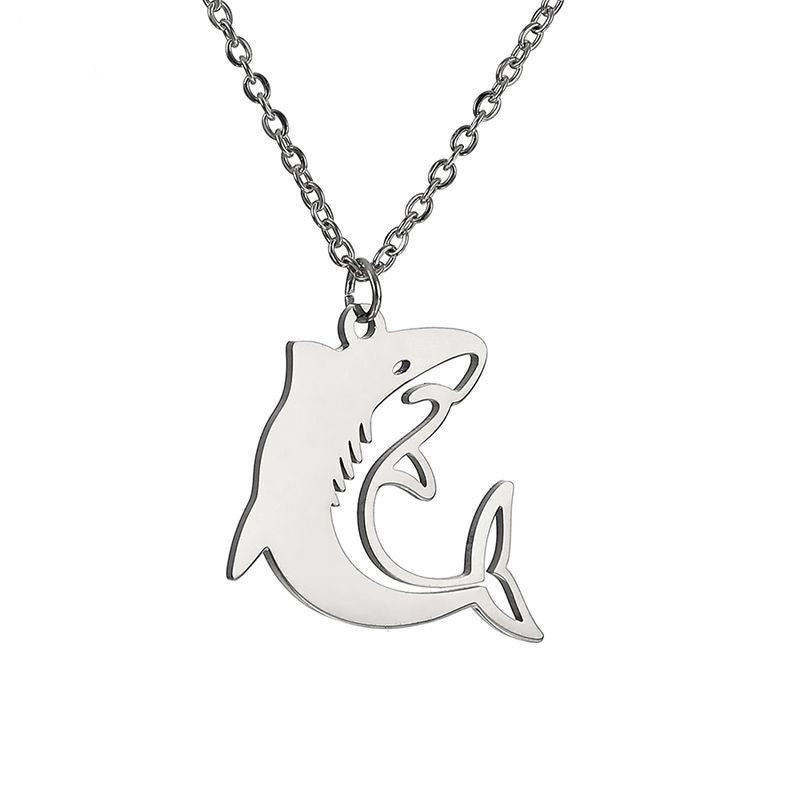 Marine Animal Necklace Large Shark Stainless Steel Pendant