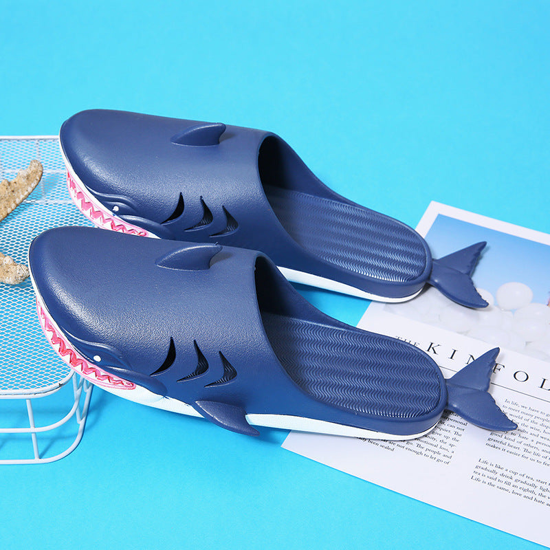 Shark Slippers Beach Shoes Home Flat Slippers (unisex)