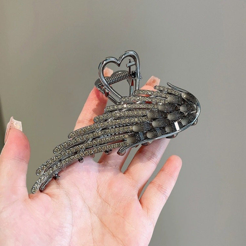 Rhinestone Wings Shark Clip Women's Large Back Head
