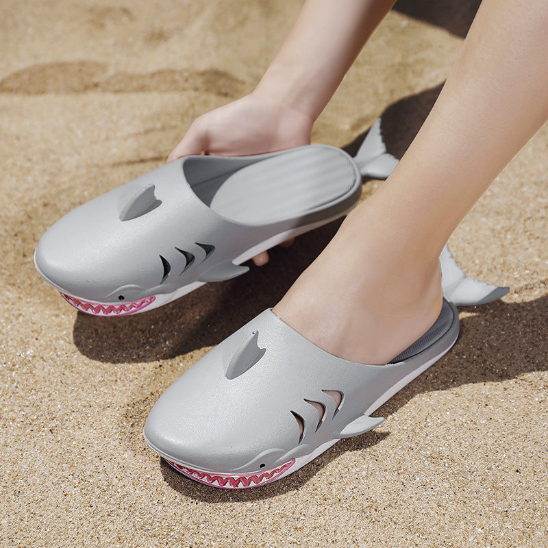 Shark Slippers Beach Shoes Home Flat Slippers (unisex)