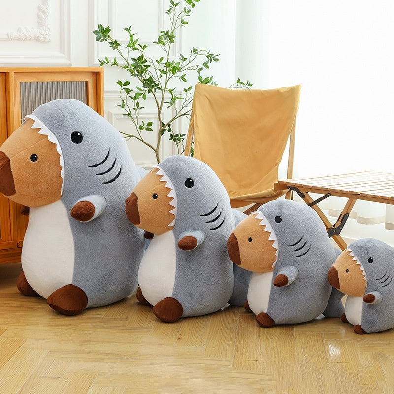 Shark Transformation Capybara Plush Toy Pillow