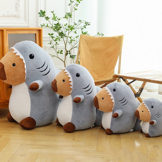 Shark Transformation Capybara Plush Toy Pillow