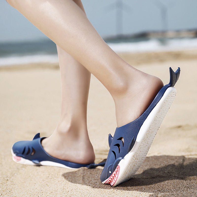 Shark Slippers Beach Shoes Home Flat Slippers (unisex)