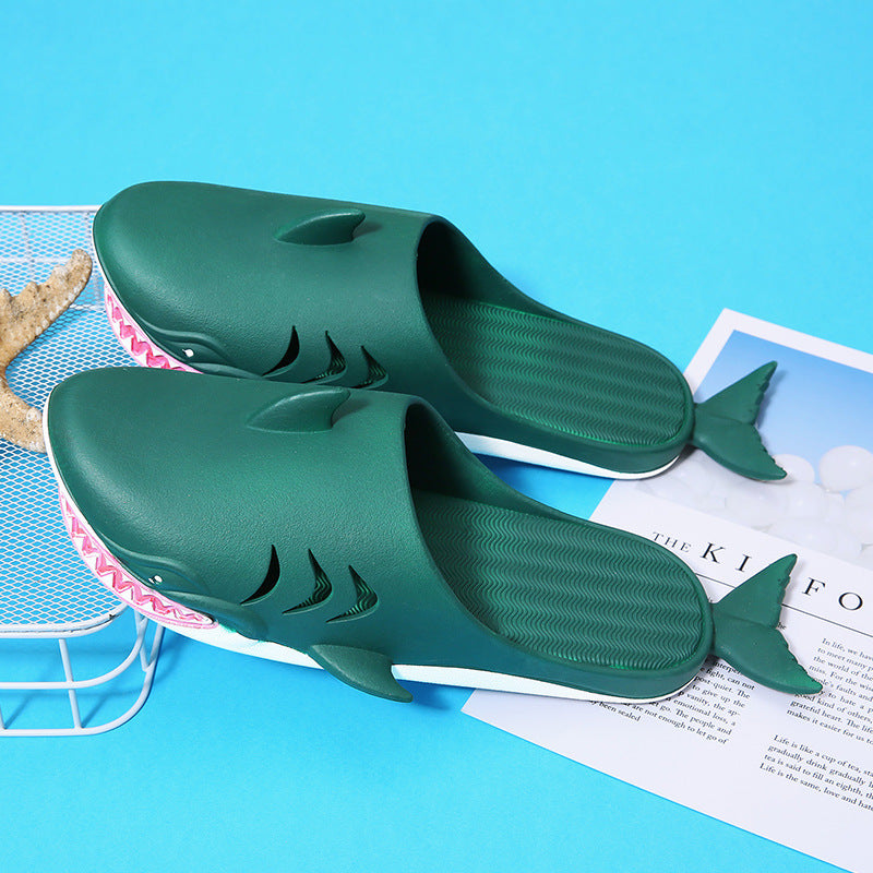 Shark Slippers Beach Shoes Home Flat Slippers (unisex)