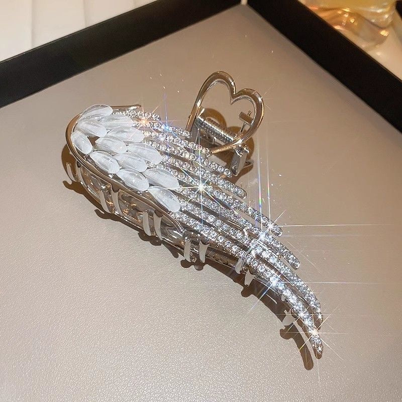 Rhinestone Wings Shark Clip Women's Large Back Head