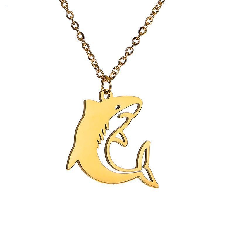 Marine Animal Necklace Large Shark Stainless Steel Pendant