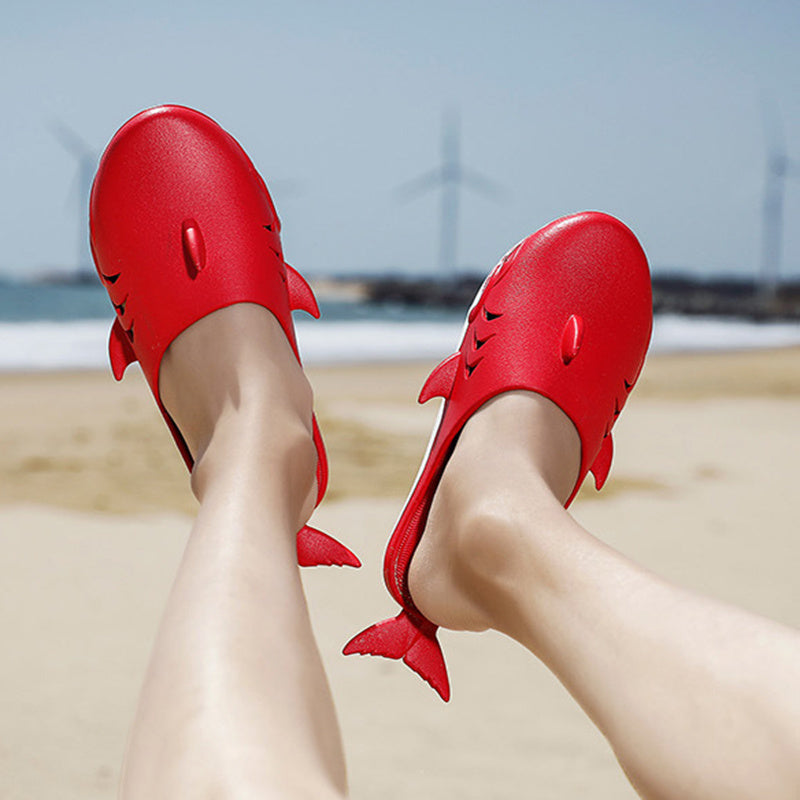 Shark Slippers Beach Shoes Home Flat Slippers (unisex)