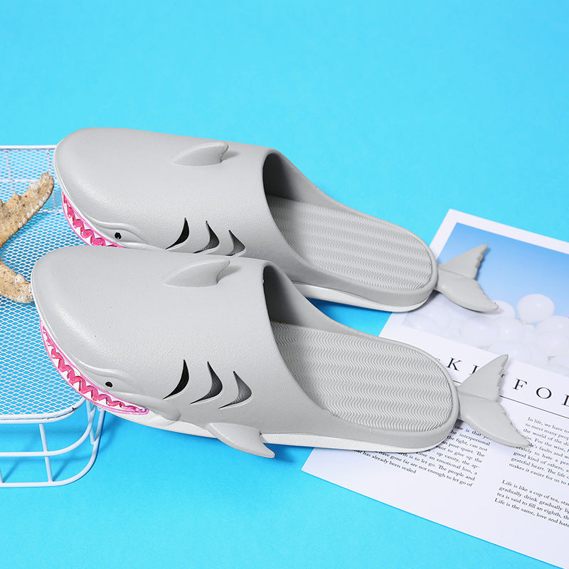 Shark Slippers Beach Shoes Home Flat Slippers (unisex)