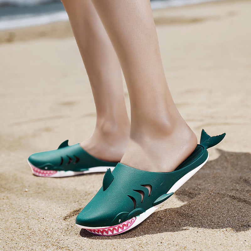 Shark Slippers Beach Shoes Home Flat Slippers (unisex)