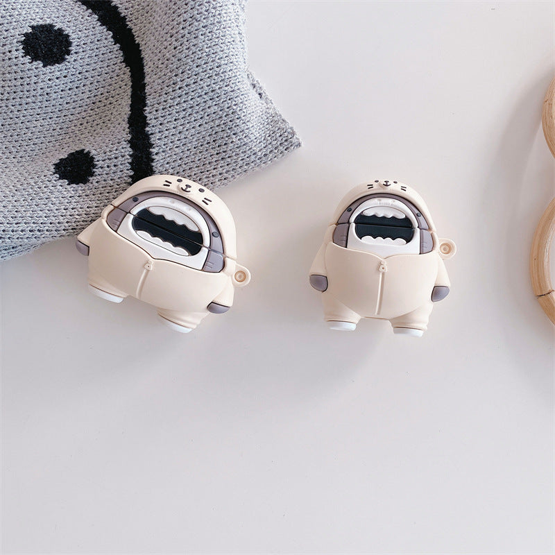 Cartoon Sweater Big Mouth Shark Headphone Soft Shell