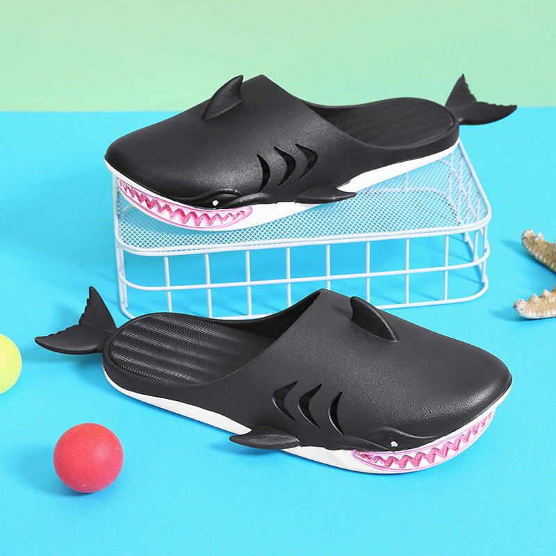 Shark Slippers Beach Shoes Home Flat Slippers (unisex)